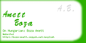 anett boza business card